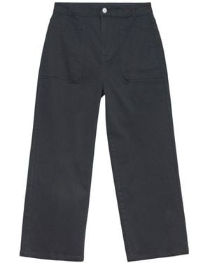 Mint Velvet Cropped Wide Jeans - Blue