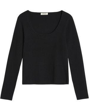 Albaray Scoop Neck Knit Top - Black