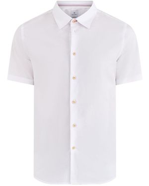 Paul Smith Boxy Oxford Short Sleeve Shirt - White