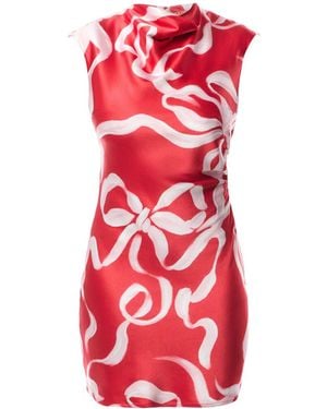 Kitri Women's Hessa Ribbon Print Dress - Red