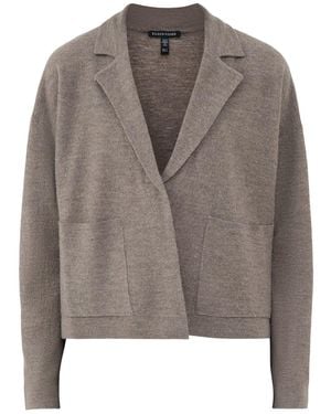 Eileen Fisher Notch Collar Cardigan - Grey