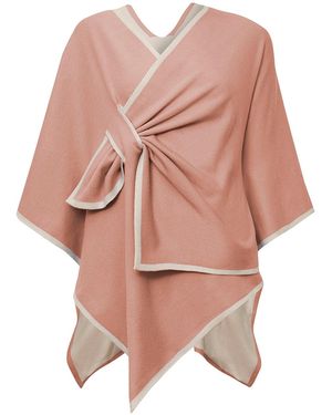 James Lakeland Front Knot Poncho - Pink