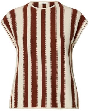 SELECTED Lina Sleeveless Knit Crew Neck Jumper Cream - Brown