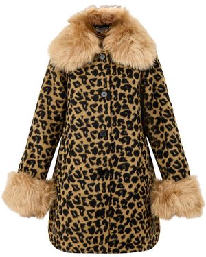 Never Fully Dressed Leopard Faux Fur Coat - Natural
