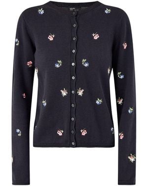 Nobody's Child Embroidered Ditsy Cardigan - Blue