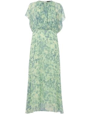 Whistles Dashed Brush Marks Midi Dress - Green