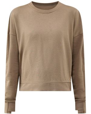 Sweaty Betty After Class Crop Sweatshirt Khaki - Natural