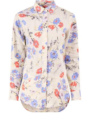 Ralph Lauren Floral Long Sleeve Shirt Multi, Linen - White