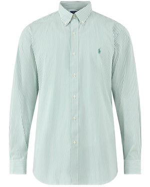 Polo Ralph Lauren Custom Fit Stripe Poplin Shirt - Blue