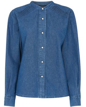 Whistles Women's Pintuck Detail Denim Shirt - Blue
