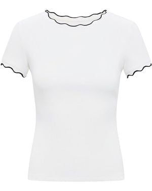 Forever New Rebecca Scallop Trim T-Shirt - White