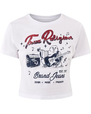 TRUE RELIGION Crystal Buddha Short-Sleeve Baby Tee - White