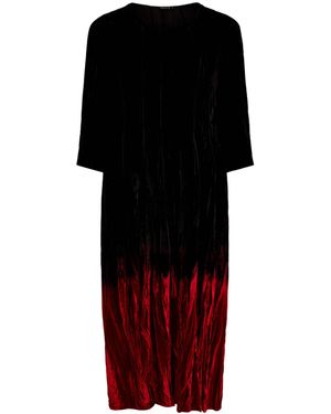 Grizas Ombre Velvet Dress - Red