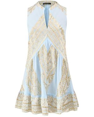 Kori Classic Triangle Sleeveless V Neck Mini Dress - Blue