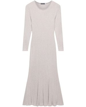 Mint Velvet Women's Cosy Ribbed Jersey Midi Dress - Grey