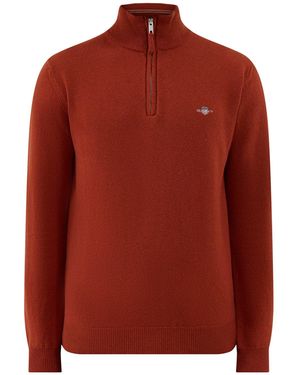 GANT Superfine Half-Zip Jumper - Red