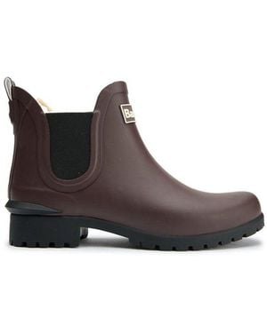 Barbour Kirkton Boots Burgundy - White
