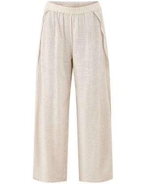 Pieces Agnes High Slit Beach Trousers - White