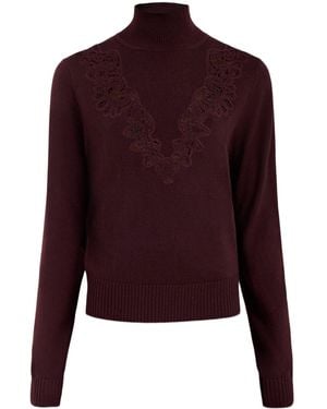 Zimmermann Valiant Merino Lace Turtleneck - Purple