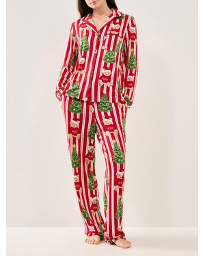 Chelsea Peers Bear Stripe Pyjama Set - Red