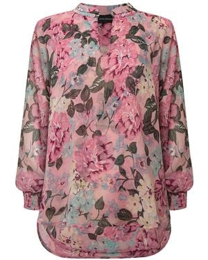 James Lakeland Peony Floral Blouse, Polyester - Pink