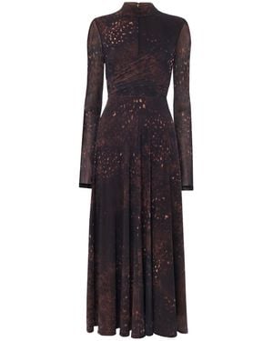 Whistles Spotted Animal Mesh Dress - Purple