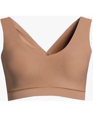 Chantelle Soft Stretch V Neck Padded Crop Top - White