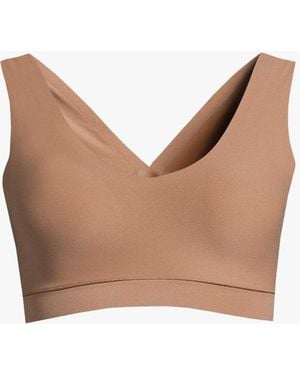 Chantelle Soft Stretch V Neck Padded Crop Top - White
