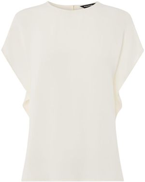 Whistles Short Sleeve Crepe Shell Top - White