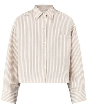 SELECTED Astha Cropped Boxy Shirt Cream - White