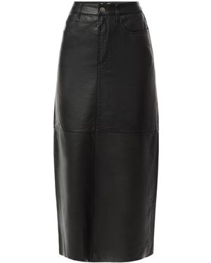 Levete Room Women's Globa Leather Midi Skirt - Black