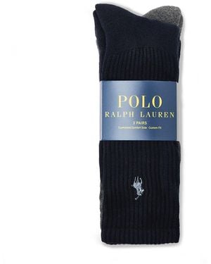 Polo Ralph Lauren Three Pack Sport Crew Socks, Cotton - Blue