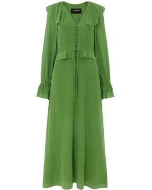 Whistles Frill Boho Midi Dress - Green