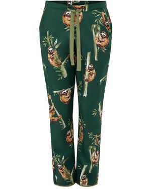 Cyberjammies Sloth Print Pyjama Bottoms - Green