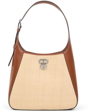 Ralph Lauren Raffia Large Tanner Shoulder Bag - Natural