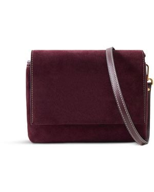 Gianni Chiarini Three Suede Small Crossbody Bag Burgundy - Purple
