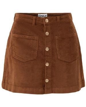 ONLY Amazing Cord Mini Skirt – - Brown
