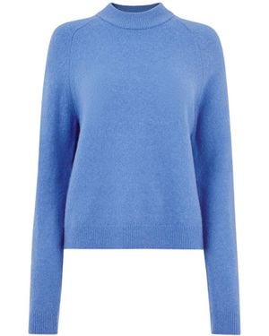 Whistles Women's Wool Textured Crew Neck Knit - Blue