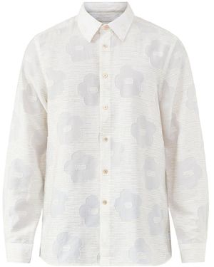 Paul Smith Embroidered Tonal Flowers Shirt - White