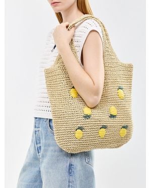 Pieces Pckelly Straw Shopper Tote Bag - Multicolour