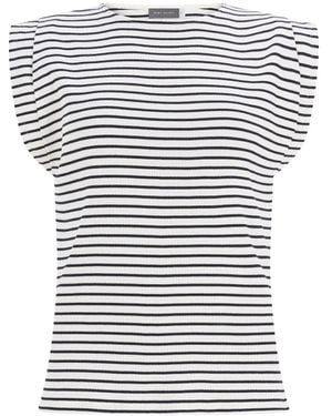 Mint Velvet Women's Stripe Extended Sleeve T-shirt - White