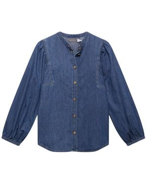 Mint Velvet Wash Puff Sleeve Blouse - Blue