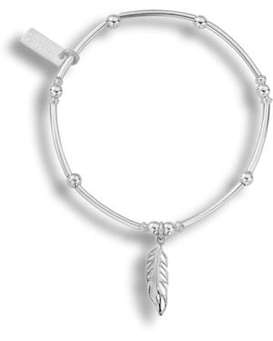 ChloBo Mini Noodle Ball Feather Bracelet - White