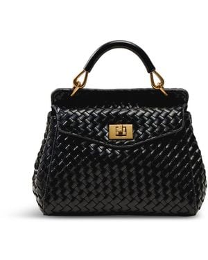 JW PEI Lucia Classic Top Handle Woven Bag - Blue