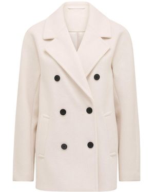 Forever New Women's Bianca Double Breasted Mid Length Coat - White