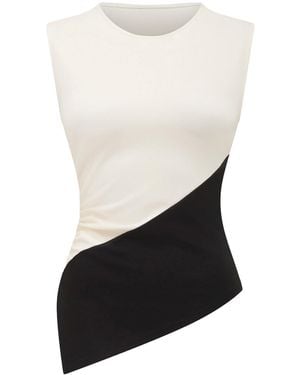 Forever New Camryn Two Tone Asymmetrical Top - White