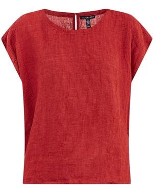Eileen Fisher Jewel Neck Square Top - Red