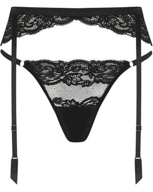 Coco De Mer Seraphine Suspender Belt - Black