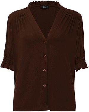 James Lakeland V-Neck Jersey Blouse - Brown