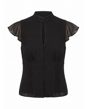 Forever New Eden Keyhole Blouse - Black